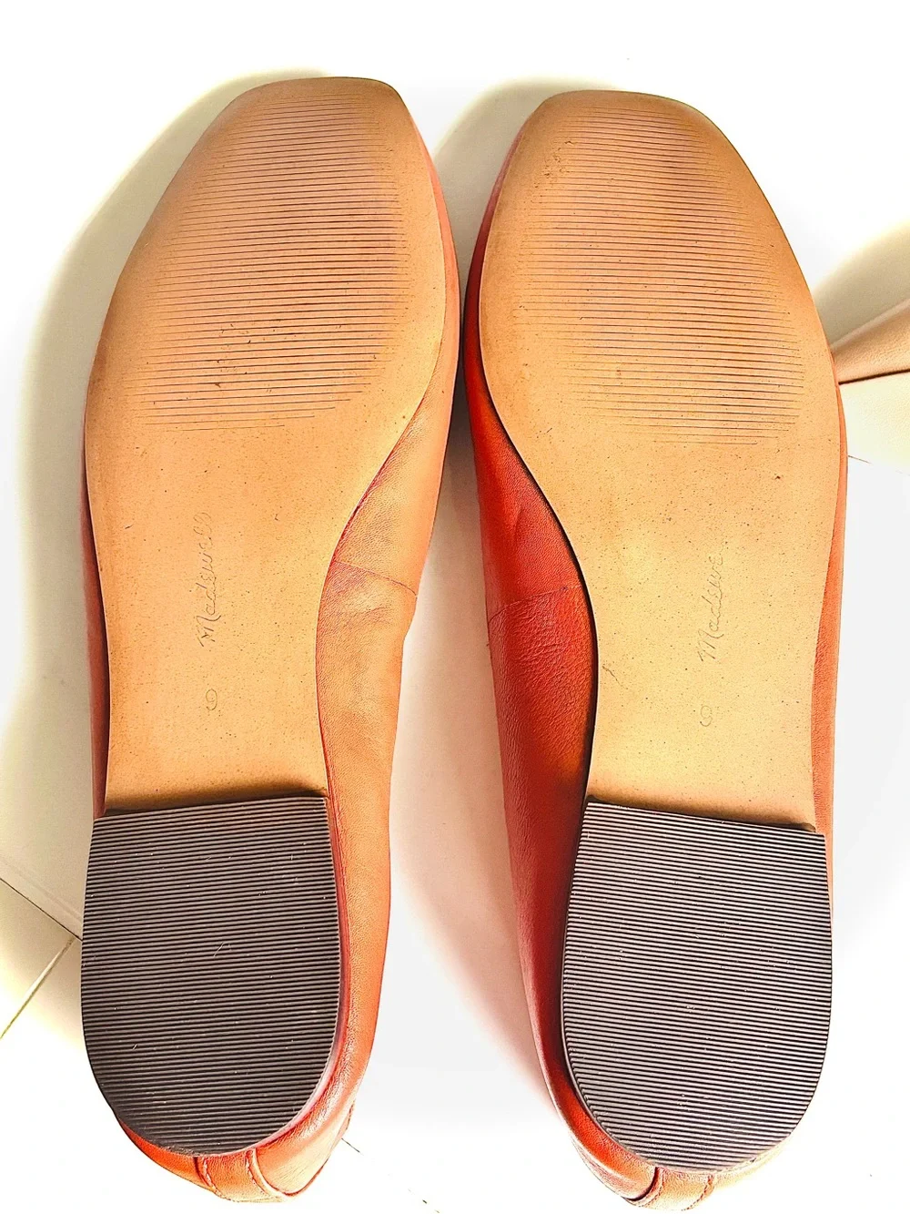 MADEWELL The Anelise Leather Ballet Flat Dark Copper Orange 9 NWOB
